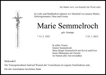 Anzeige von Marie Semmelroch von MGO