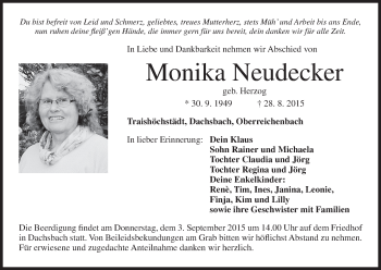 Anzeige von Monika Neudecker von MGO