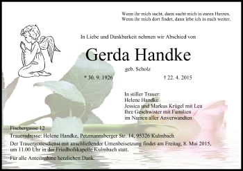 Anzeige von Gerda Handke von MGO