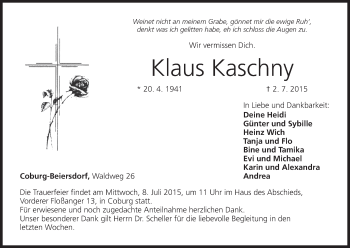 Anzeige von Klaus Kaschny von MGO