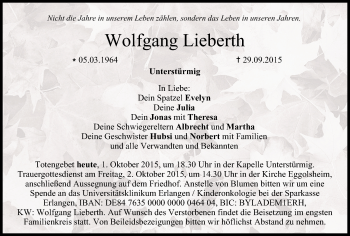 Anzeige von Wolfgang Lieberth von MGO