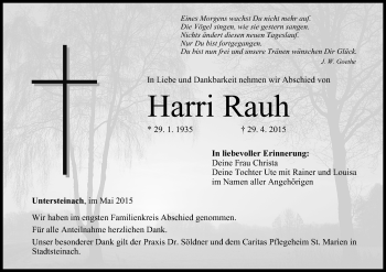 Anzeige von Harri Rauh von MGO