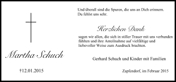 Anzeige von Martha Schuch von MGO