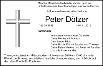 Anzeige von Peter Dötzer von MGO