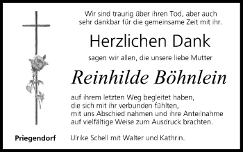 Anzeige von Reinhilde Böhnlein von MGO