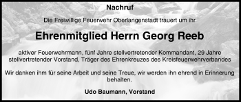 Anzeige von Georg Reeb von MGO