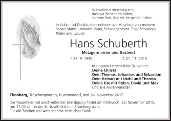 Anzeige von Hans Schuberth von MGO