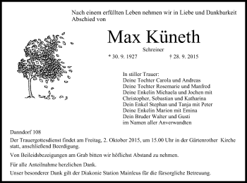Anzeige von Max Küneth von MGO