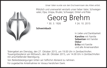 Anzeige von Georg Brehm von MGO