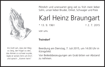 Anzeige von Karl Heinz Braungart von MGO