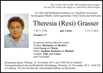 Anzeige von Theresia Grasser von MGO