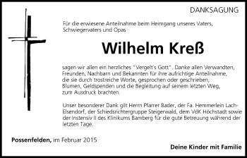 Anzeige von Wilhelm Kreß von MGO