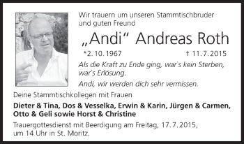 Anzeige von Andreas Roth von MGO