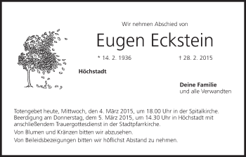 Anzeige von Eugen Eckstein von MGO
