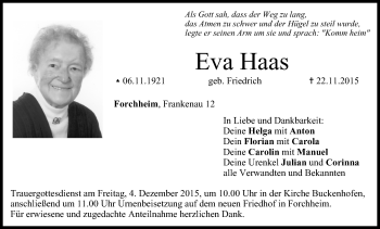 Anzeige von Eva Haas von MGO