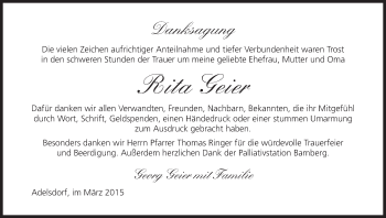 Anzeige von Rita Geier von MGO