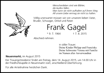 Anzeige von Frank Gagel von MGO