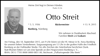 Anzeige von Otto Streit von MGO