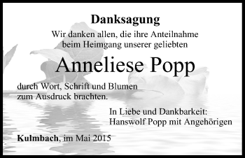 Anzeige von Anneliese Popp von MGO