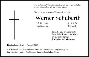 Anzeige von Werner Schuberth von MGO