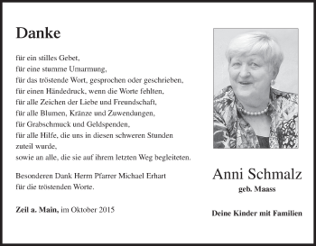 Anzeige von Anni Schmalz von MGO