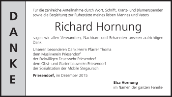 Anzeige von Richard Hornung von MGO