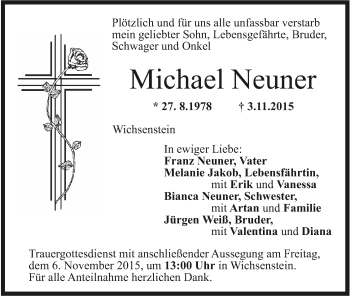Anzeige von Michael Neuner von MGO