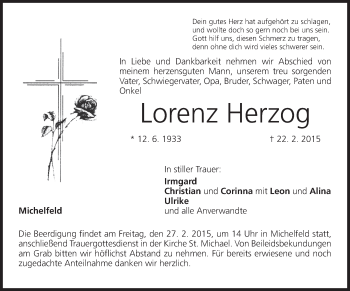 Anzeige von Lorenz Herzog von MGO