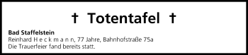 Anzeige von Totentafel vom 20.03.2015 von MGO