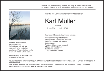 Anzeige von Karl Müller von MGO