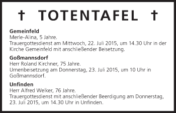 Anzeige von Roland Kirchner von MGO