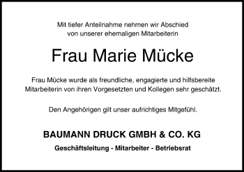 Anzeige von Marie Mücke von MGO
