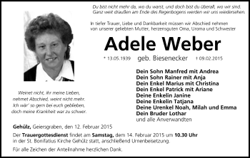 Anzeige von Adele Weber von MGO