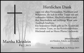 Anzeige von MArtha Kleinlein von MGO