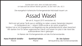 Anzeige von Assad Wasel von MGO