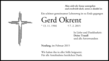 Anzeige von Gerd Okrent von MGO