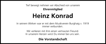 Anzeige von Heinz Konrad von MGO