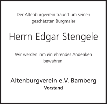Anzeige von Edgar Stengele von MGO