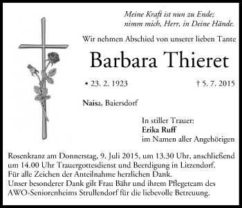 Anzeige von Barbara Thieret von MGO