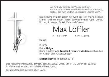 Anzeige von Max Löffler von MGO