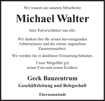 Anzeige von Michael Walter von MGO