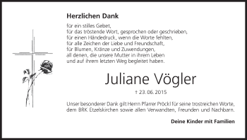 Anzeige von Juliane Vögler von MGO