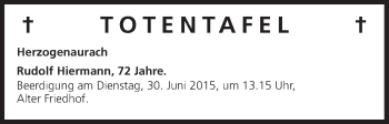 Anzeige von Rudolf Hiermann von MGO