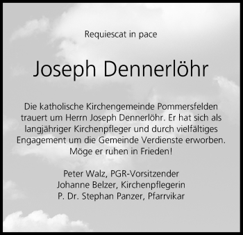 Anzeige von Joseph Dennerlöhr von MGO
