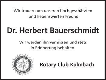 Anzeige von Herbert Bauerschmidt von MGO