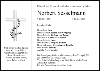 Anzeige von Norbert Sesselmann von MGO