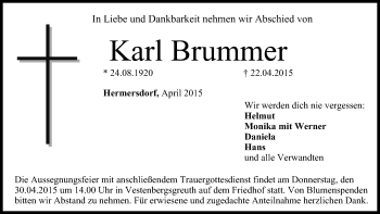 Anzeige von Karl Brummer von MGO
