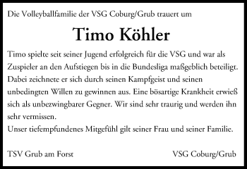 Anzeige von Timo Köhler von MGO
