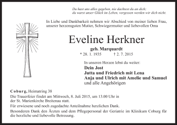 Anzeige von Eveline Herkner von MGO