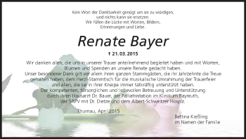 Anzeige von Renate Bayer von MGO
